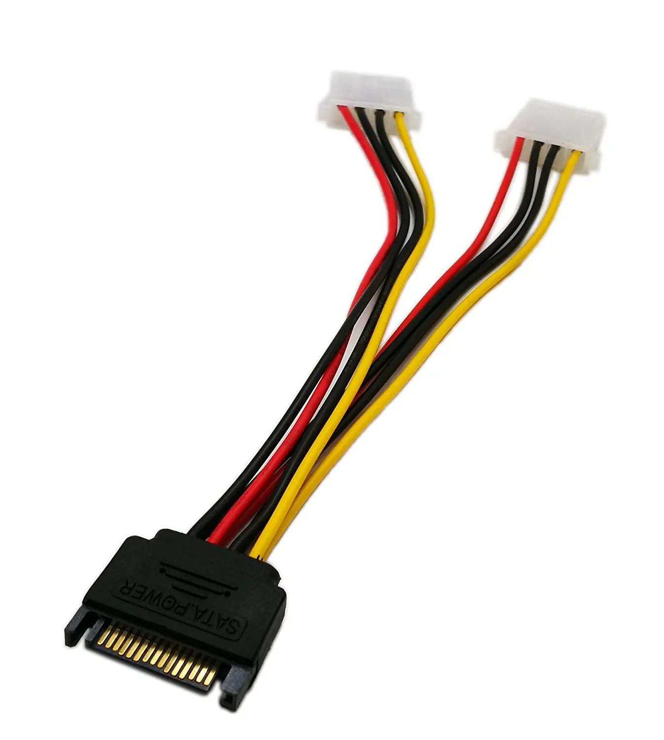 10 шт. 6 &quotSATA 15 контактный штекер к двойному 4 Molex гнездовой Y сплиттер Ide жесткий