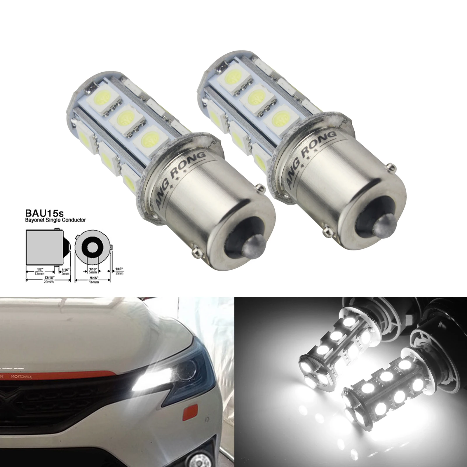 ANGRONG 10x PY21W BAU15S 581 светодиодная сигнальная Поворотная лампа индикатор парковки 18