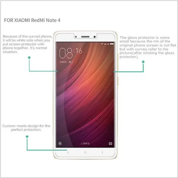 2PCS Glass For Xiaomi Redmi Note 4 Screen Protector Tempered 9H Phone Film | Мобильные телефоны и аксессуары