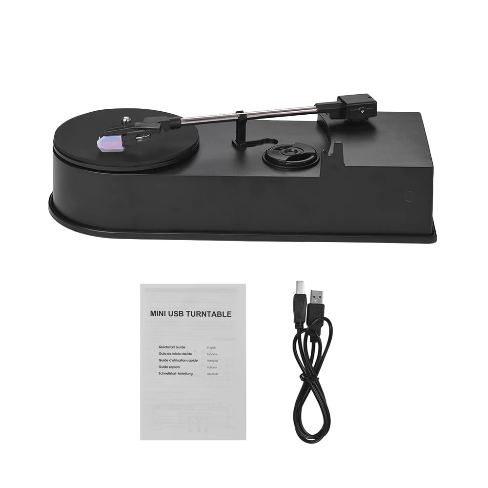 Мини USB стерео проигрыватель виниловых пластинок 2 скоростной (33/45 об/мин) MP3/ WAV
