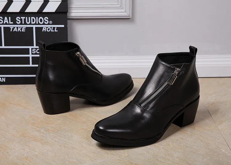 Мужские ботильоны в британском стиле модные модельные ботинки из натуральной