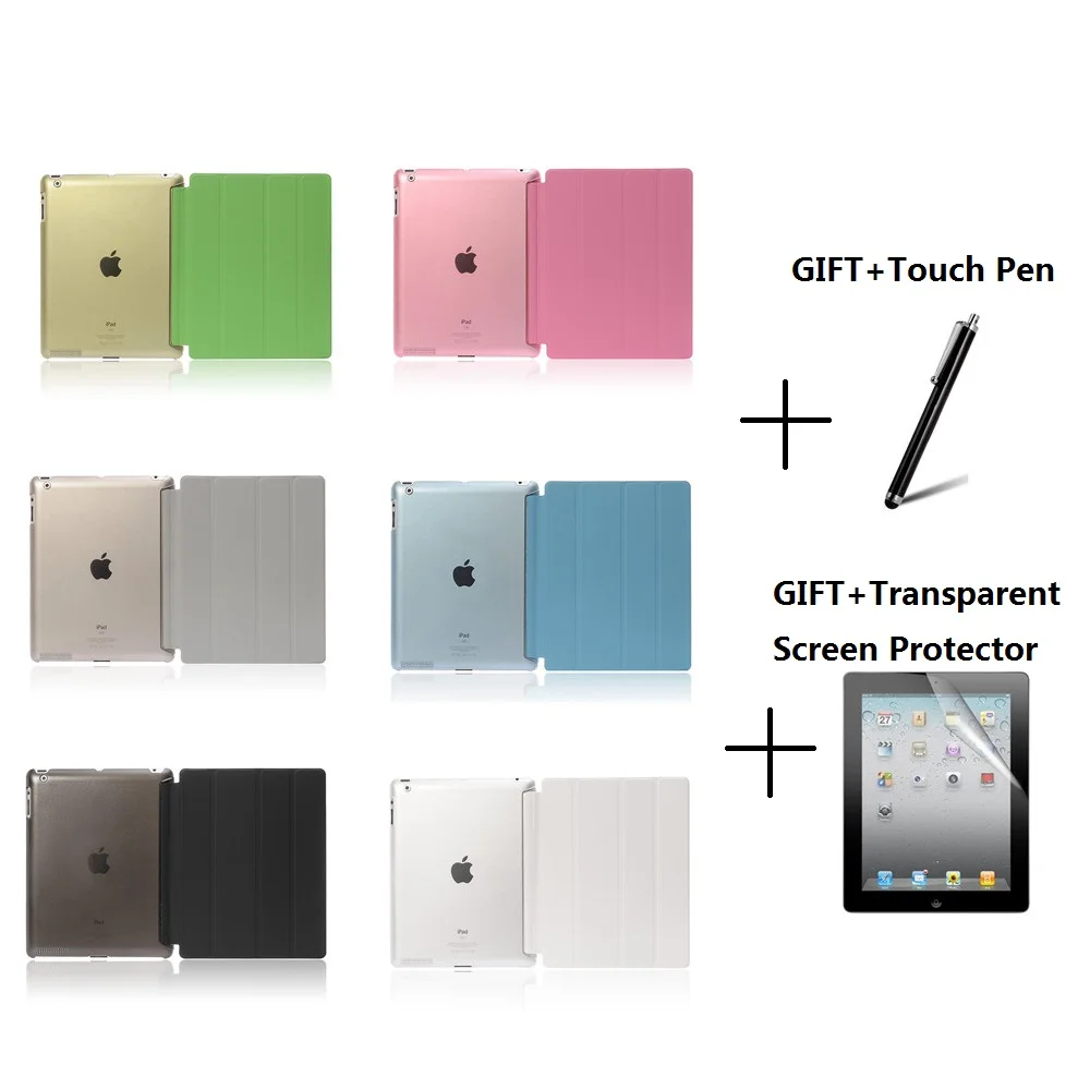 QUWIND Ultra Slim Fold PU Leather with Crystal Hard Back Smart Stand Case Cover for iPad 2 3 4 Mini 1 5 2019 | Компьютеры и офис