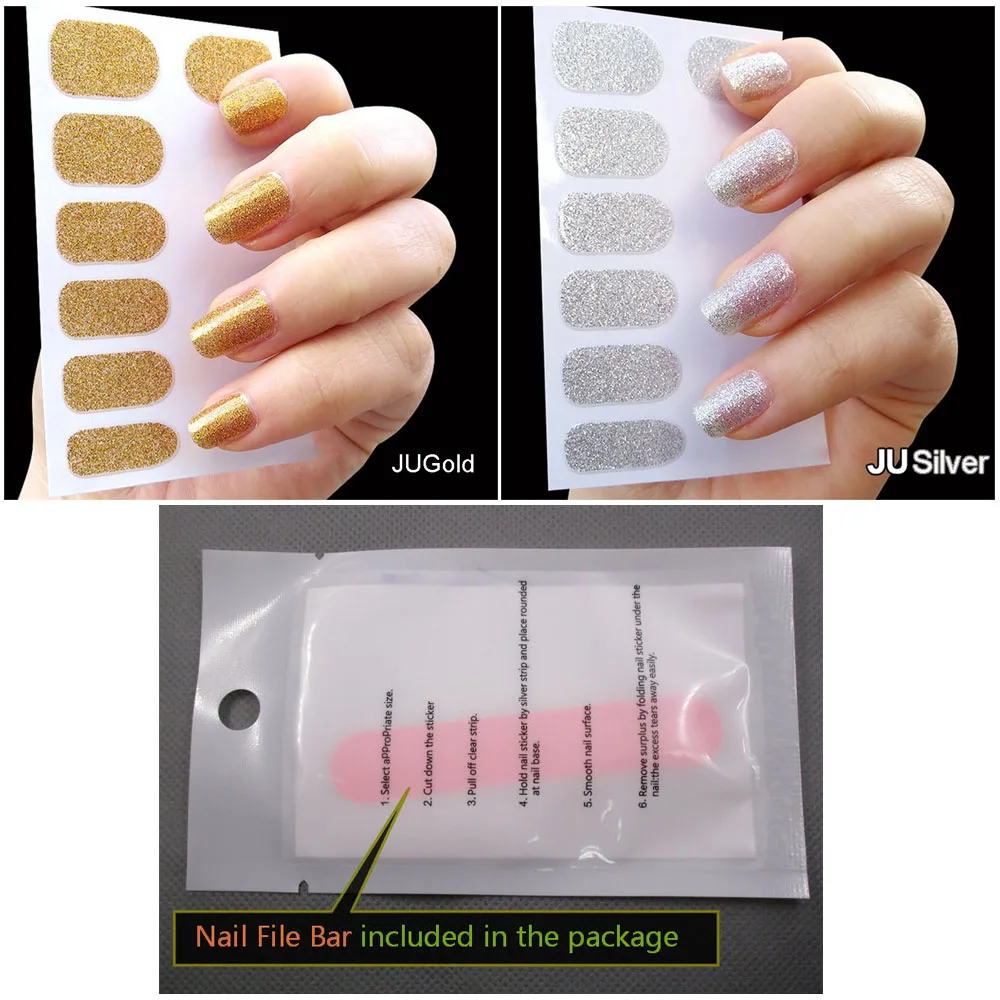 Наклейки для ногтей Bittb beauty цветные золотые и серебряные наклейки маникюра