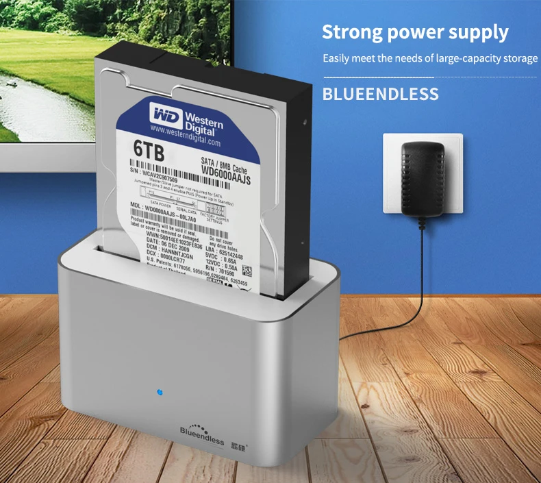 Blueendless 1 отсек hdd док-станция sata usb 3,0 Корпус жесткого диска Алюминиевый Жесткий драйвер ридер 2,5 3,5 дюймов hdd caddy