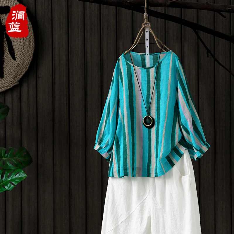 2018 новый хлопок и лен в винтажном стиле Универсальные женские сезон весна лето