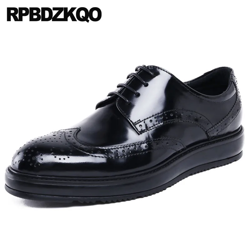 Брендовые весенние туфли известного бренда Wingtip ручной работы на платформе