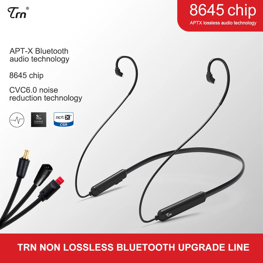 TRN APTX беспроводной Bluetooth кабель HIFI наушники MMCX/2Pin/A2DC/IE80 разъем для TRN V10/V20/V60 TFZ NICEHCK HK6 SE215 535 846