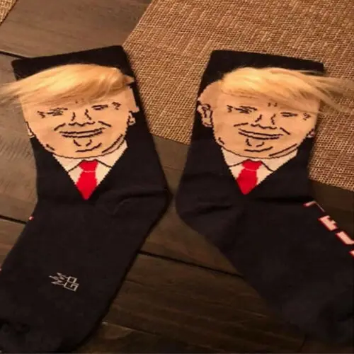 President Дональд Трамп носки с 3D поддельные волосы Crew носки Америка Необычные носки для мужчин