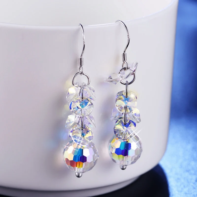 Висячие серьги с кисточками перегородки кристаллы Swarovski для женщин богемные
