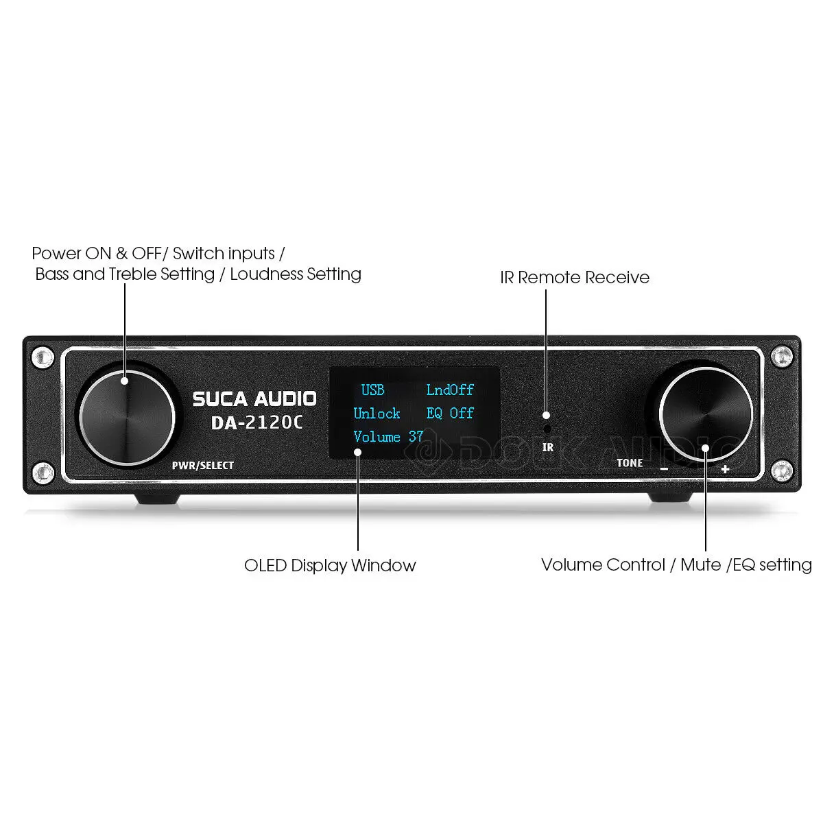Nobsound HiFi Bluetooth Встроенный стерео усилитель USB/Opt/Coax/AUX DAC ИК-пульт 120 Вт* 2 цифровой усилитель мощности