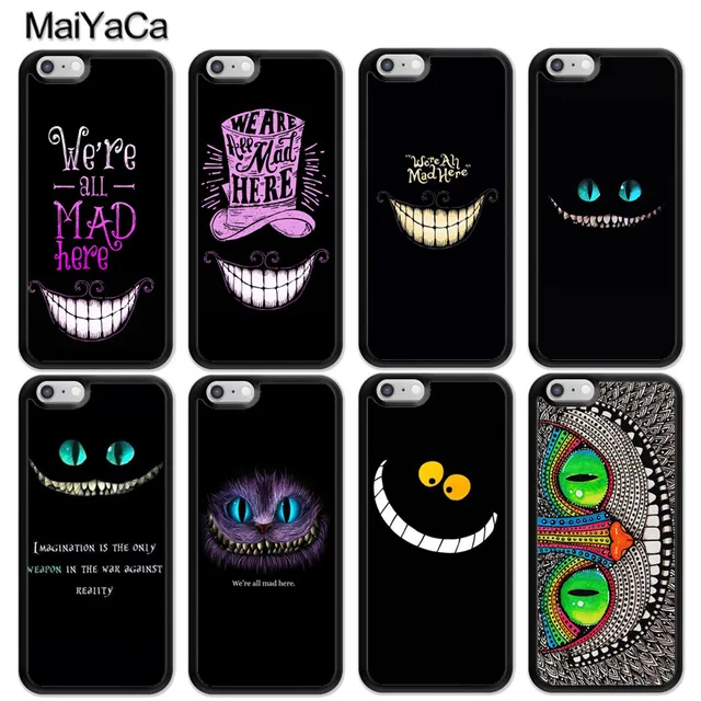 MaiYaCa Алиса в стране чудес для iPhone 4S 5C 5S 6S 7 8 Plus X XR XS MAX черный мягкий чехол телефона