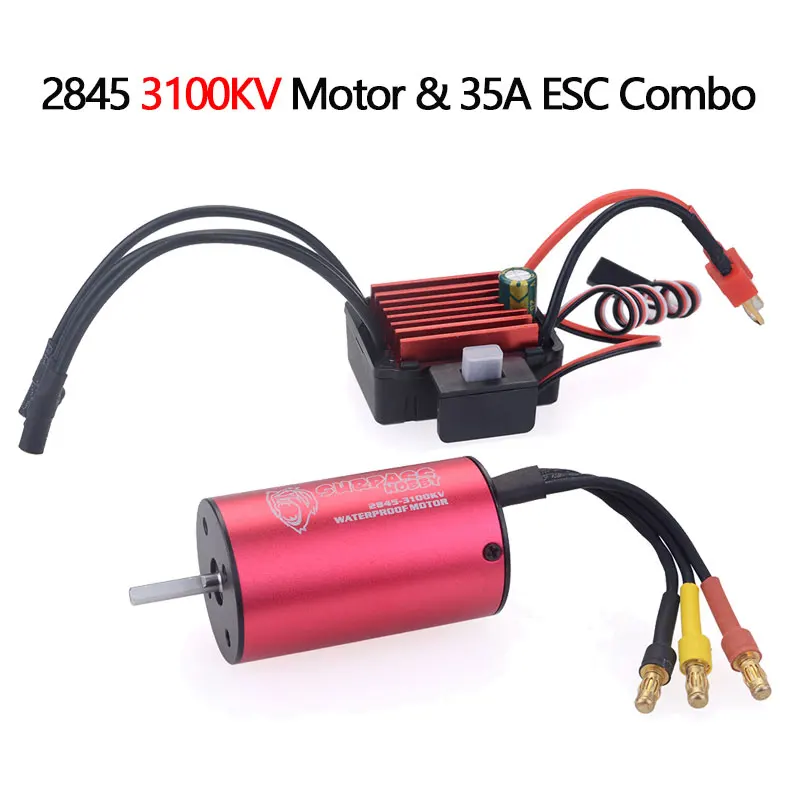 2845 3100KV 35A KK водонепроницаемый 2845 2600KV 2800KV 3100KV 3800KV 4000KV бесщеточный двигатель w/35A ESC для Traxxas HSP 1/12 RC багги-монстр бездорожье - Цвет: 2845 3100KV 35A