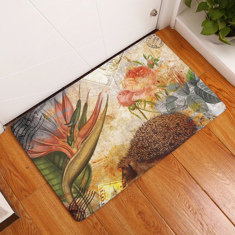 2017 новые ковры с принтом цветов и животных Нескользящие кухонные коврики для