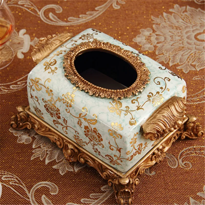 Continental European retro towel tray carton pumping luxury Tissue Box American paper box | Дом и сад