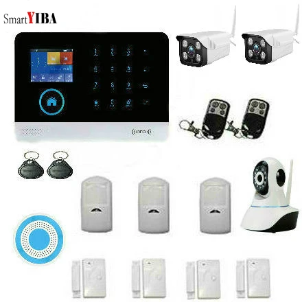 

SmartYIBA WIFI 3G WCDMA сигнализация Беспроводная SMS сигнализация Система безопасности беспроводной сирена комплект телефон приложение управление в...