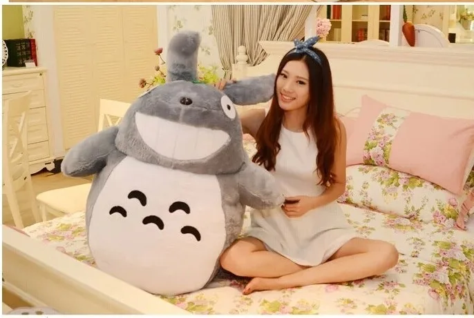 Огромная плюшевая милая игрушка Тоторо Большая мягкая смеющаяся выражение кукла