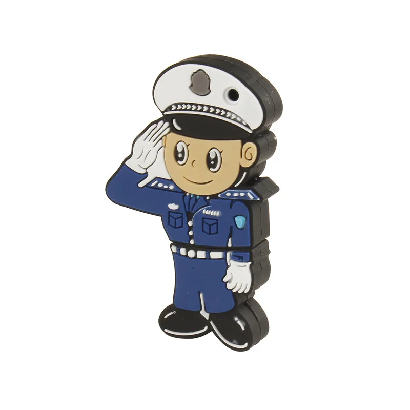 White SHANDIAN Новое поступление полицейский человек usb флэш-накопитель traffice police pendrive 4 ГБ 8 ГБ 16 ГБ 32 ГБ 64 ГБ подарочная карта памяти - Цвет: White