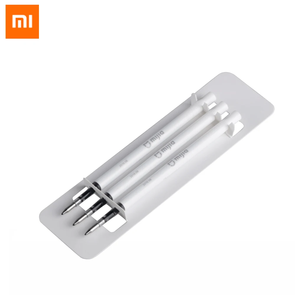 3 Black refill mi Xiao mi jia Гладкий 0,5 мм пишущий знак ручка прочная подписывающая ручка с 3 шт черные чернила заправка ручки светильник - Цвет: 3 Black refill