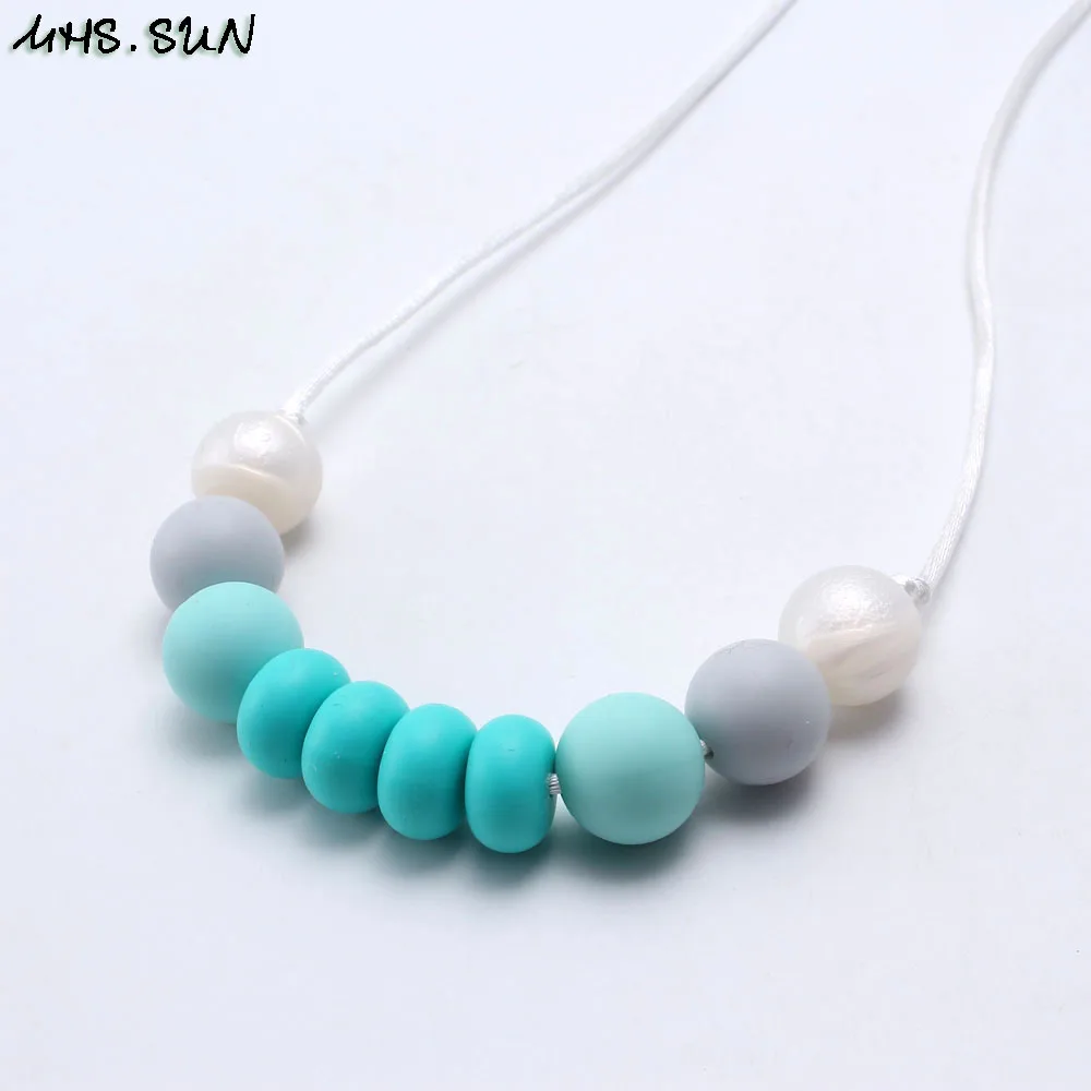 MHS.SUN Силиконовое круглое ожерелье с бусинами для грудного вскармливания малышей