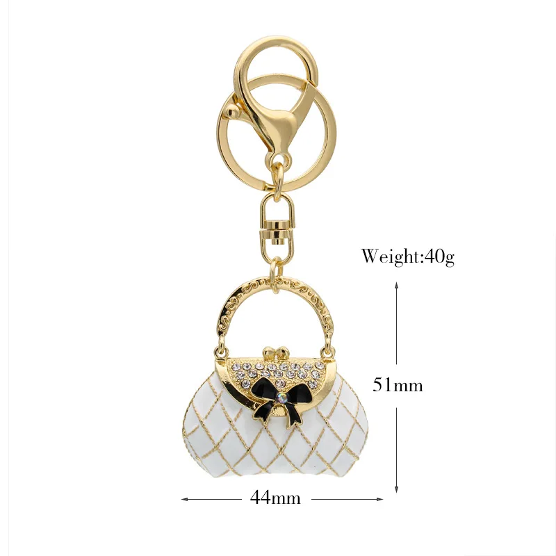 Linnor Изысканный Хрустальный висячий мешок брелок держатель белая эмалированная
