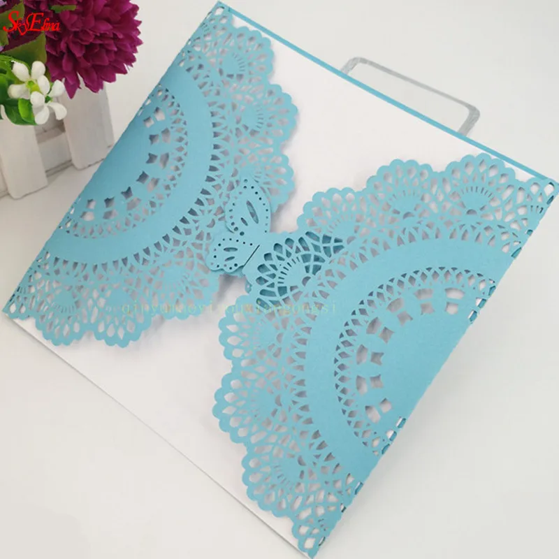 1/10/30pcs Wedding Invitations Card Name Cards Laser Cut Elegant Envelopes Event Party Decoration 5Z | Дом и сад