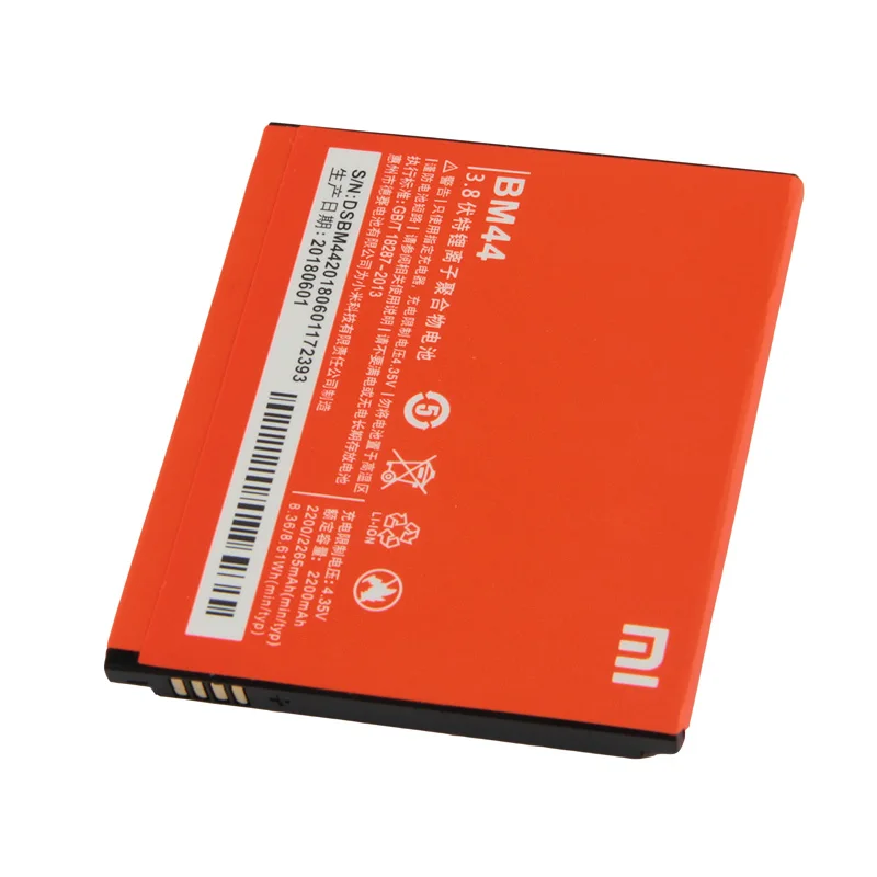 Оригинальный аккумулятор Xiaomi BM44 2A Redmi 1 1S 2 для телефона 2200 мАч|Аккумуляторы