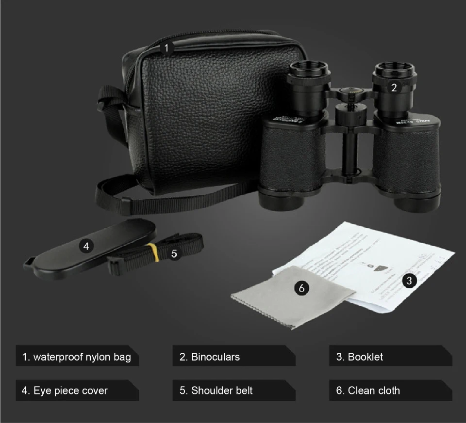 

8X30 Russian Wide-angle Central Zoom Military Metal High-definition Binoculars Telescope Prism Zoom Lens for Hunting