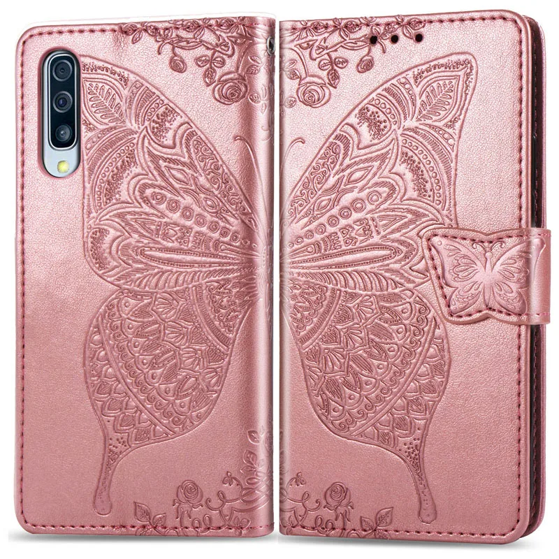 Чехол с бабочкой для Samsung Galaxy A70 A50 A40 A30 A10 откидной чехол кожаный кошелек A 70 30 40 50