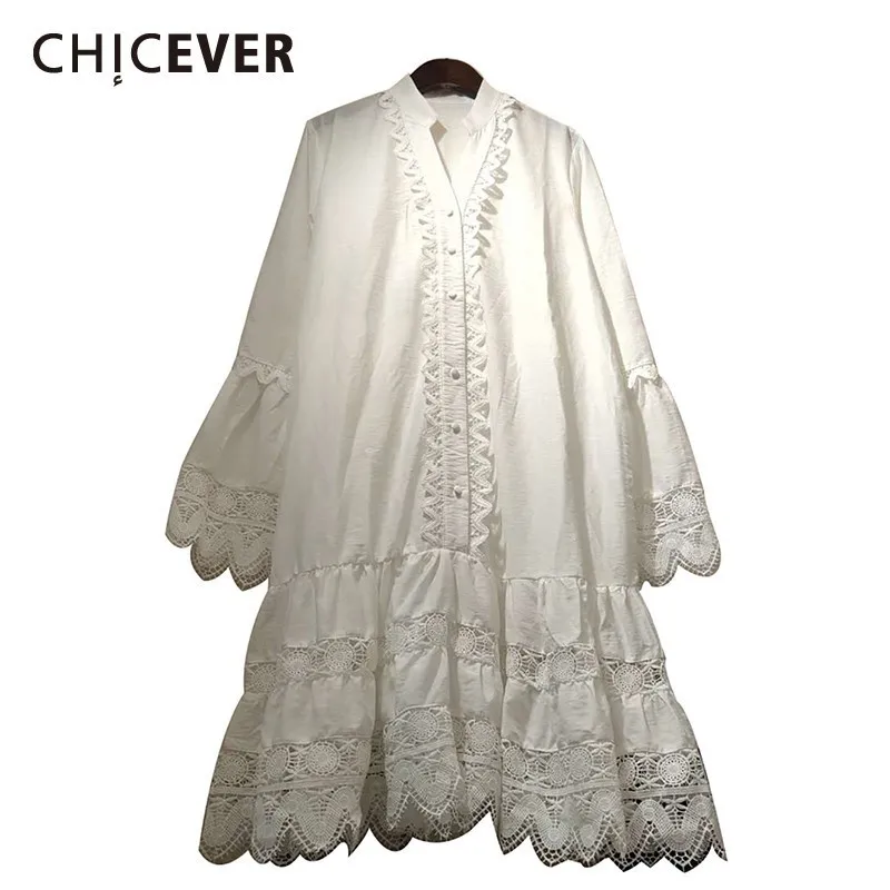 Женское Повседневное платье CHICEVER однотонное свободное ТРАПЕЦИЕВИДНОЕ ПЛАТЬЕ