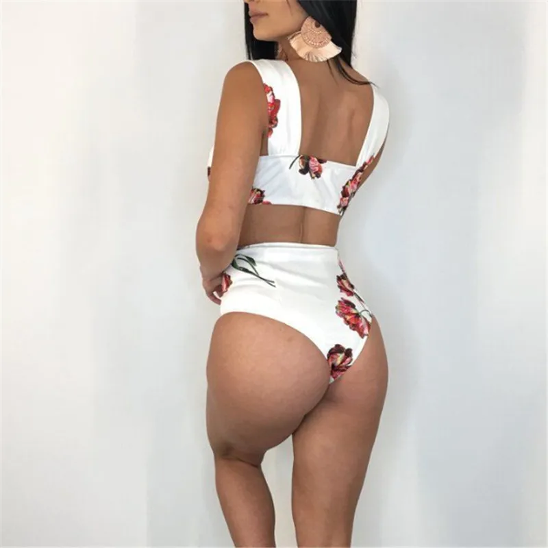 Женский купальный костюм с чашками пуш-ап и высокой талией | Женская одежда