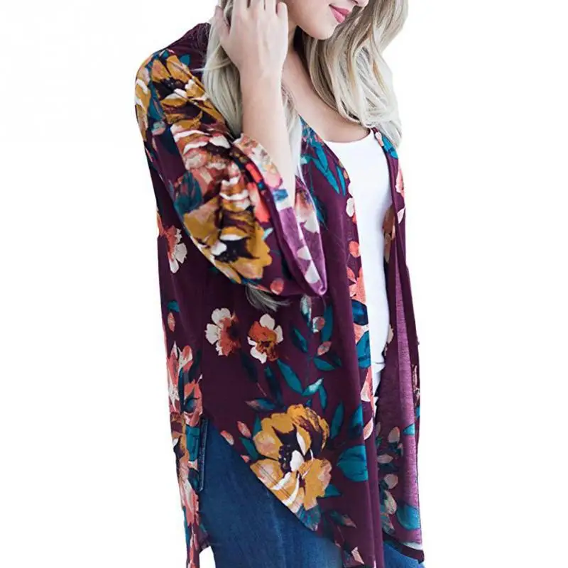 Лидер продаж 2018 г. Модные осенние женские летние бохо-пальто шаль Кимоно Кардиган