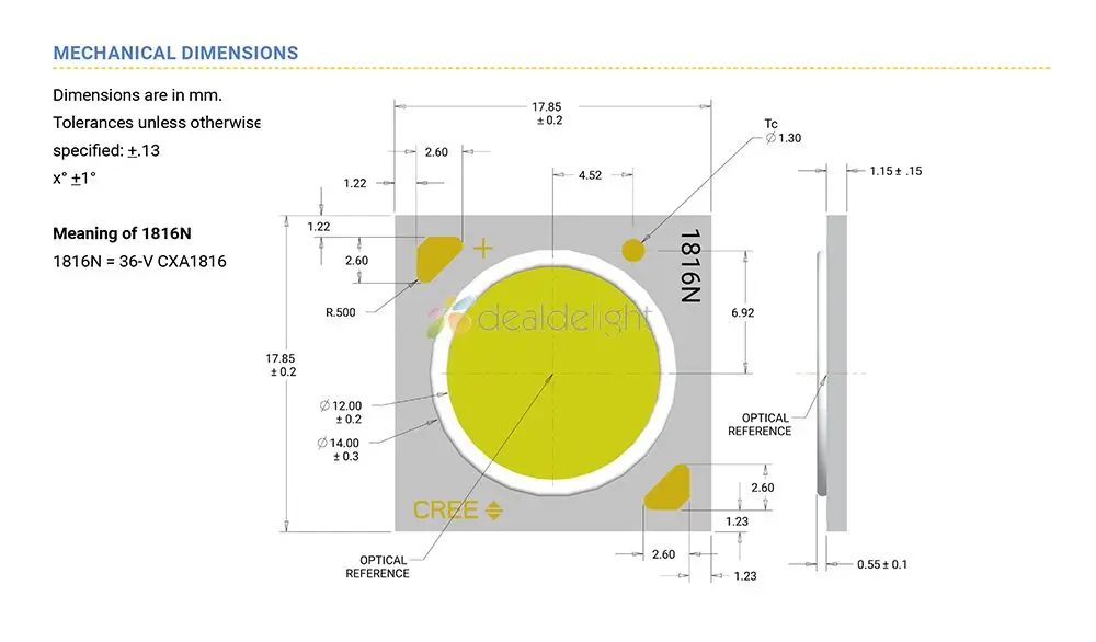 5 шт. Cree CXA1816 CXA 1816 38 Вт Керамический COB светодиодный светильник EasyWhite 4000 K-5000 K теплый белый 2700 K-3000 K с/без держателя