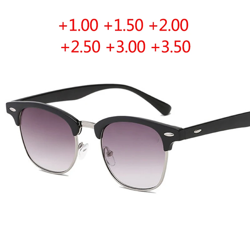 

Finished reading sunglasses men women reading glasses Gradient gray color lens sun glasses with diopters read eyeglasses +1.0 +2