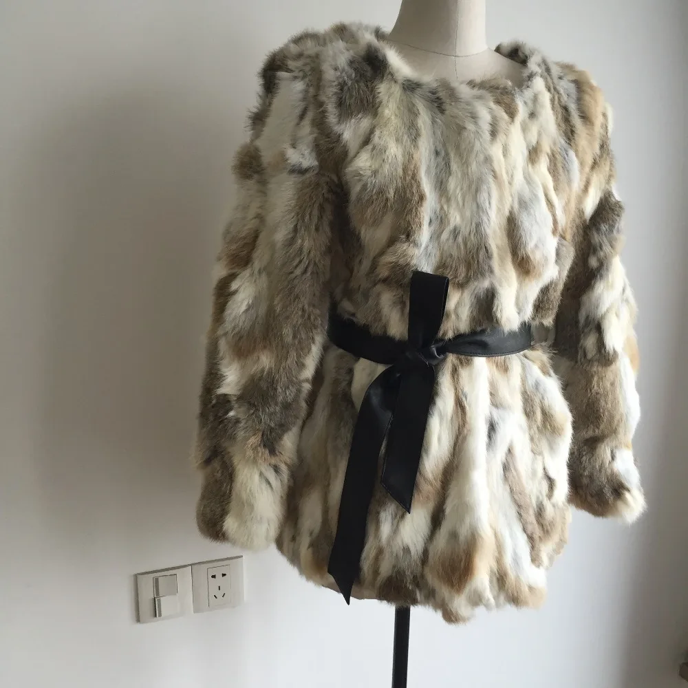 2019 New Arrival Women Fashion Real Rabbit Fur Coat 100% Natural multi colors Jacket TAH125 | Женская одежда