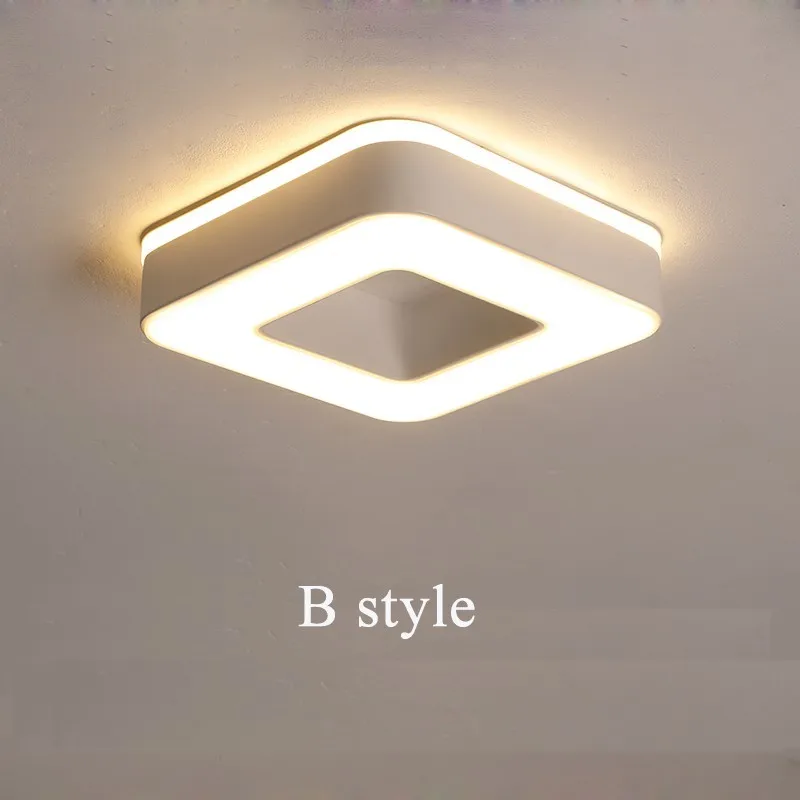 B rectangle Дизайн, светодиодный потолочный светильник, коридор, художественная галерея, украшение, передняя Балконная лампа, крыльцо, белый, черный, Lamparas De Techo Plafondlamp - Цвет корпуса: B rectangle