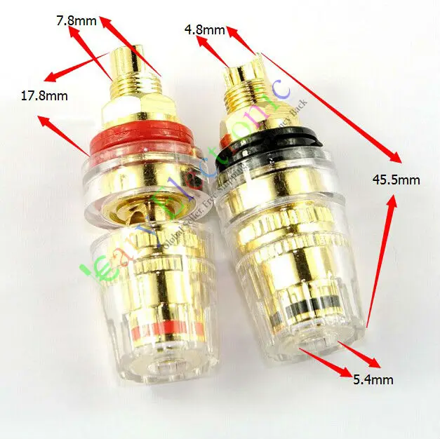 Оптом и в розницу 50 шт. позолоченный медный кабель для динамика Ампер зажимный