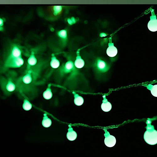 green Светодиодный Глобус струнный светильник водонепроницаемый праздничный светильник ing наружное рождественское свадебное украшение сказочная гирлянда лампа лампочки с аккумулятором светильник s - Испускаемый цвет: green