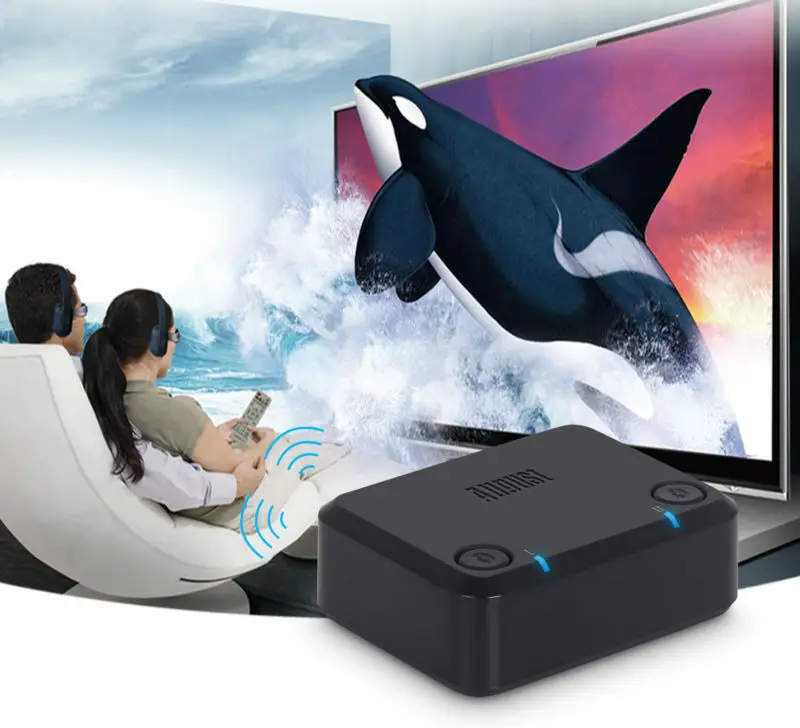 Bluetooth-трансмиттер August MR270 с технологией aptX Low Latency с 3.5 мм, оптическим и композитным аудиовыходами в комплекте с оптическим кабелем