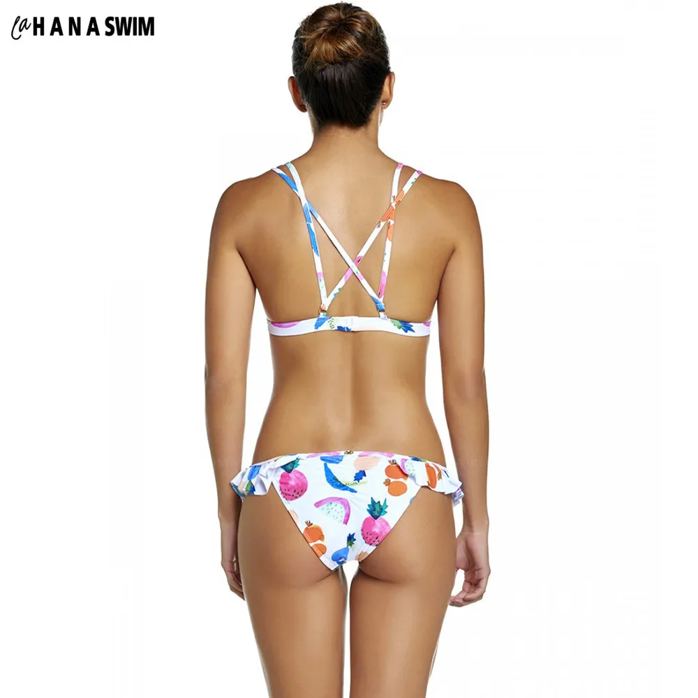 

Star Fruit Print Ruffles Bikini Girls Swimwear Women Brazilian Bathing Suits Swimsuit Tankini Beach Biquini Set Summer Femme