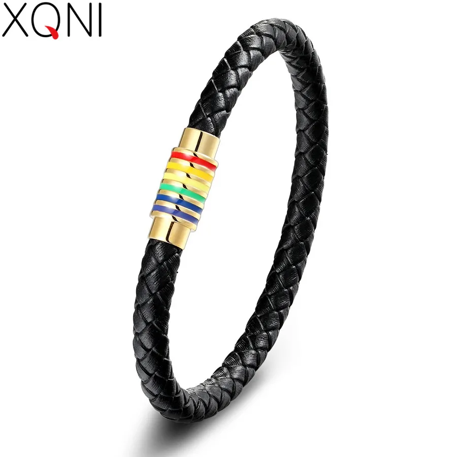 Браслет мужской из натуральной кожи с круглой пряжкой нержавеющей стали |