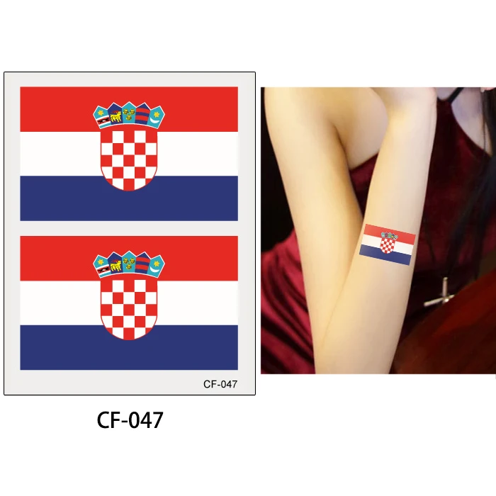 CF-047 Croatia Glaryyears 10 листов 6*8 см Кубок мира Национальный Баннер флеш тату «флаги» временные футбольные спортивные Funs смотреть игры тело стикер - Цвет: CF-047 Croatia