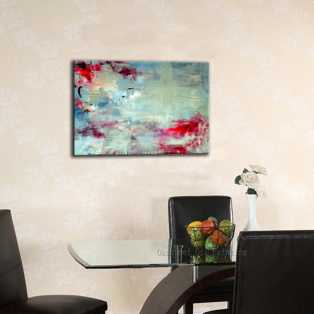 Skills Artist Hand-painted High Quality Abstract Decorative Painting For Living Room Beautiful Emerald Color Oil | Дом и сад