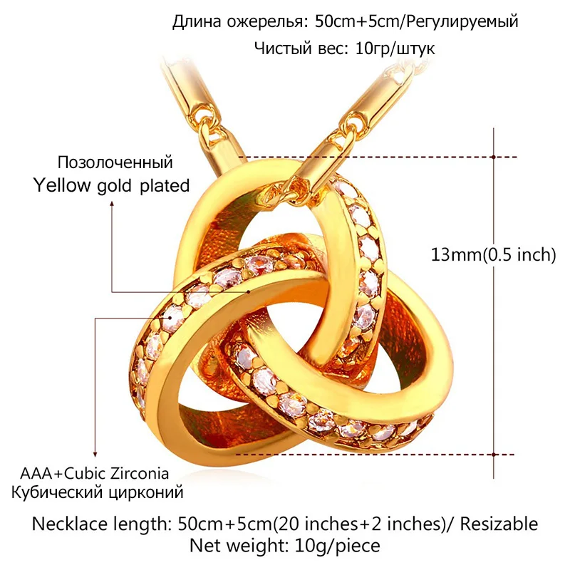 U7 Позолоченный Циркон Ожерелье С Камнями Для Женщин Ювелирные Изделия Цветок