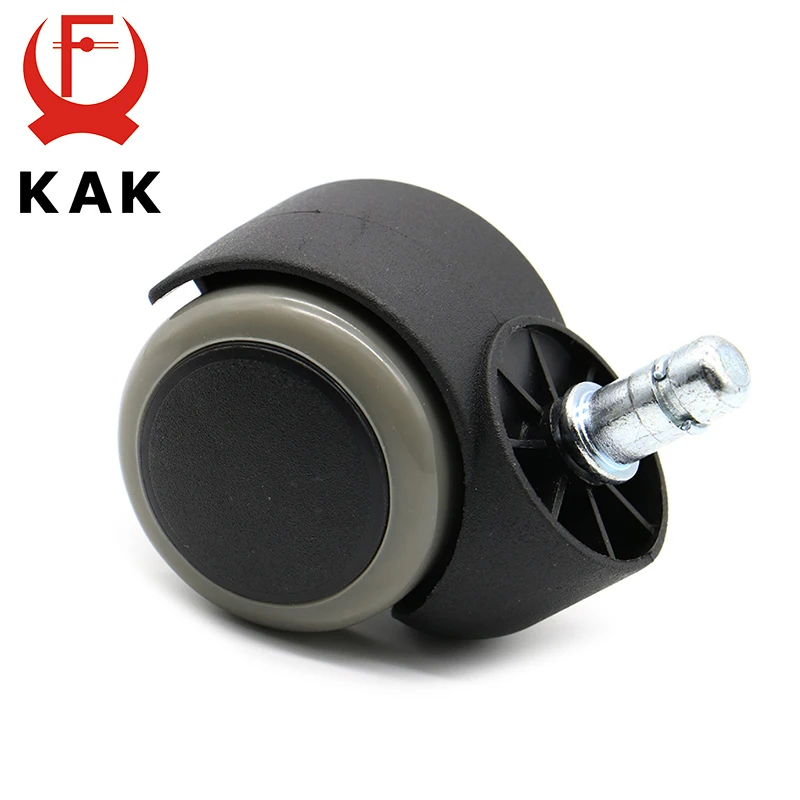 KAK Gray 50KG Universal Mute Wheel 2" Replacement Office Chair Swivel Casters Rubber Rolling Rollers Wheels Furniture Hardware