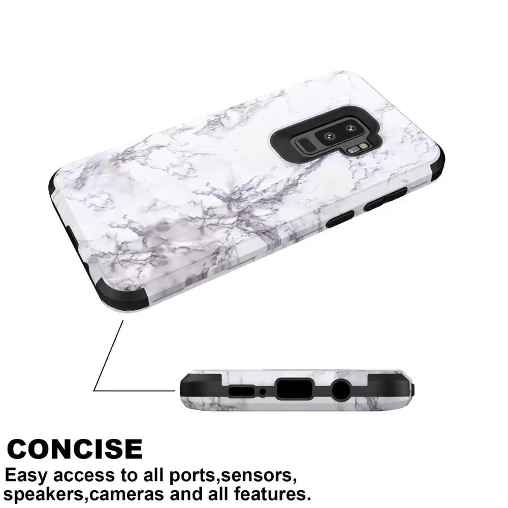 Yacabee For Samsung S9 Plus Case Hard Back 3 In 1 Full Heavy Protection Fitted Phone Dirt-resistance |