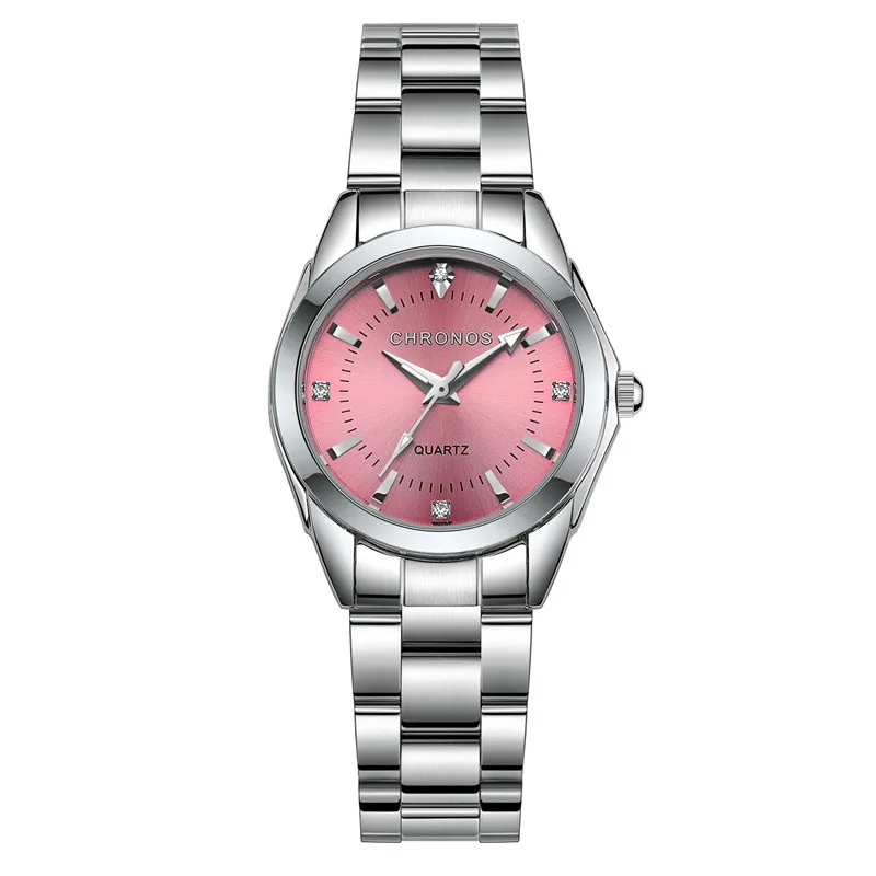 Pink CHRONOS женские часы для отдыха Топ люксовый бренд кварцевые часы многоцветные на выбор модные деловые наручные часы женские часы - Цвет: Pink