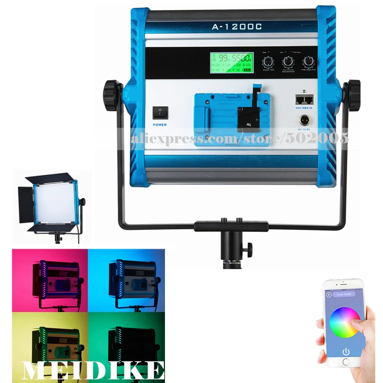A1200C 140 Вт RGB светодиодный светильник 4 цвета для фотосъемки Pro мягкий светильник Панель барндоры/DMX совместимая фотостудия лампа для видеосъемки