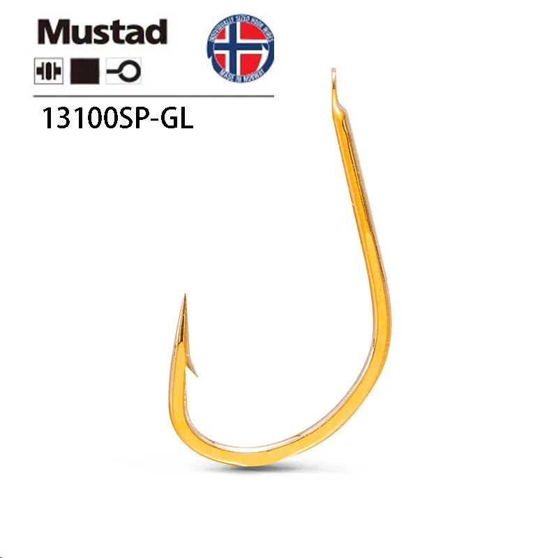

Рыболовные крючки Mustad 13100SP-GL, из высокоуглеродистой стали, с золотыми зазубринами, телескопический мягкий держатель для приманки, рыболовны...