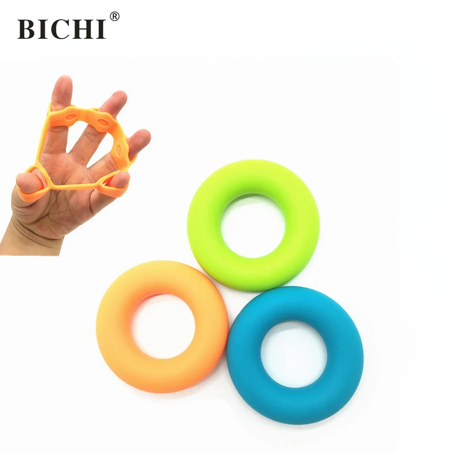 BICHI 2pcs 30-50LB Silicone Grip Ring Hand Finger Trainer Exercise Gym Fitness Puller Exerciser | Спорт и развлечения