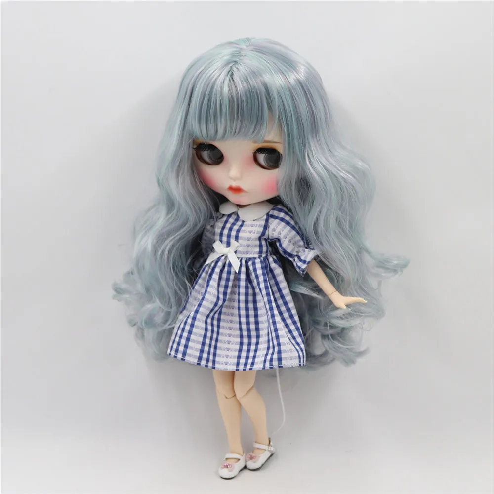 Кукла Blyth ICY DBS с белыми кожаными суставами серые смешанные озерными голубыми